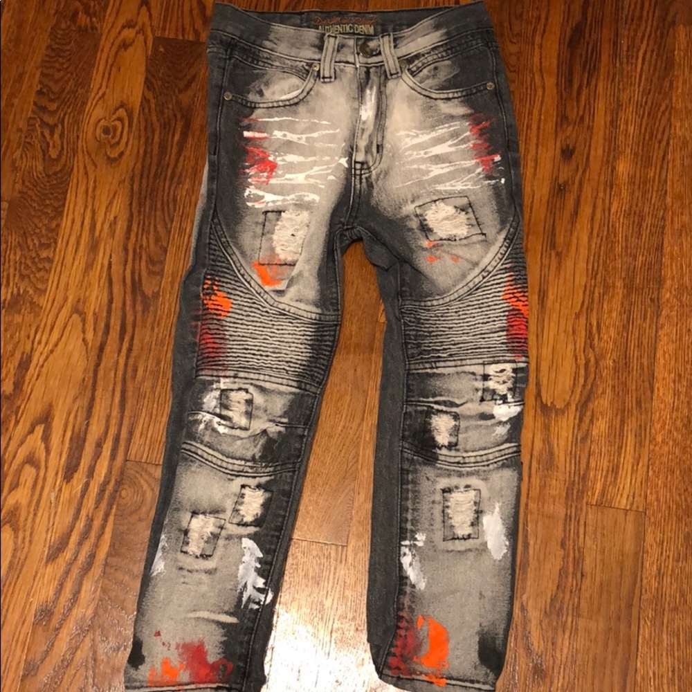 Kids distressed denim- creative style size 7